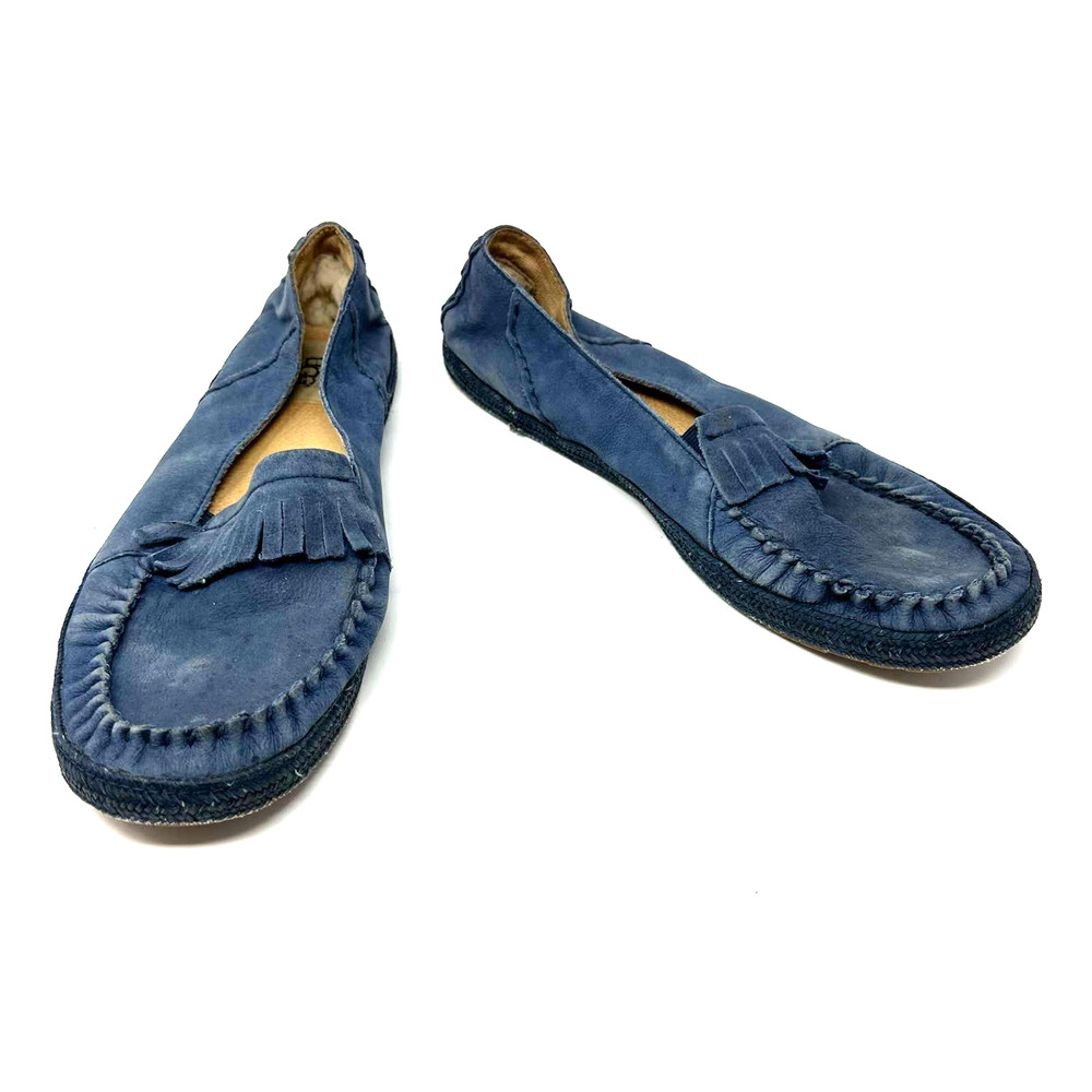 Ugg Australia‎ size 10 blue leather flats moccasins loafers 1003224 F3013E